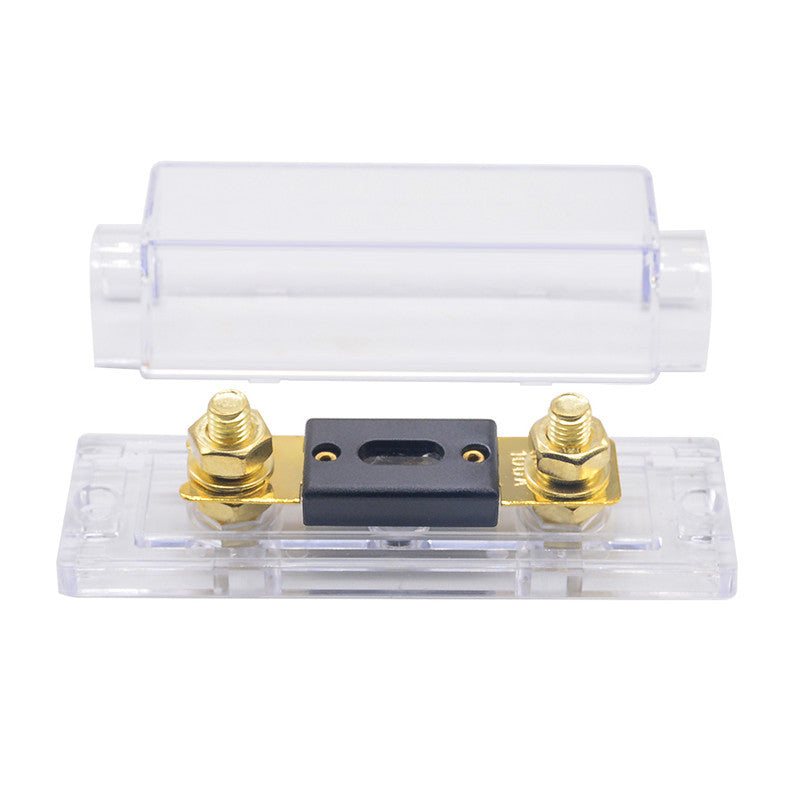 ANL fuse holder kit with marine-grade M8 stainless steel studs, clear acrylic body and insulating cover