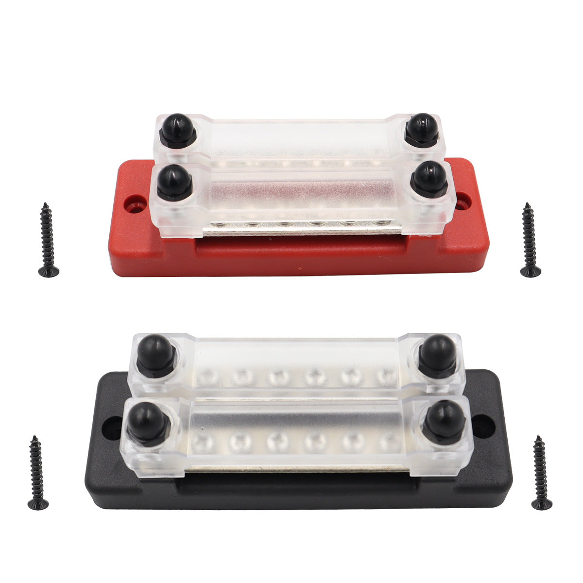 150A 6-terminal double row bus bar junction block with M8 terminals for marine, RV and solar DC systems