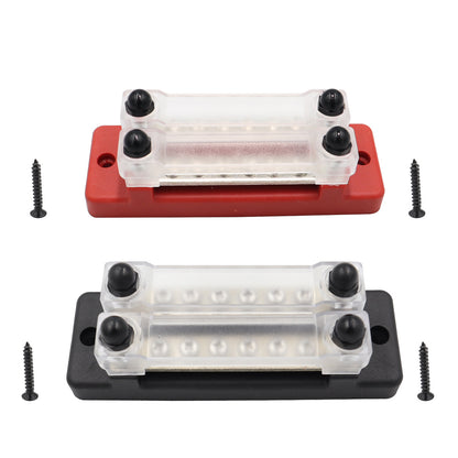 150A 6-terminal double row bus bar junction block with M8 terminals for marine, RV and solar DC systems
