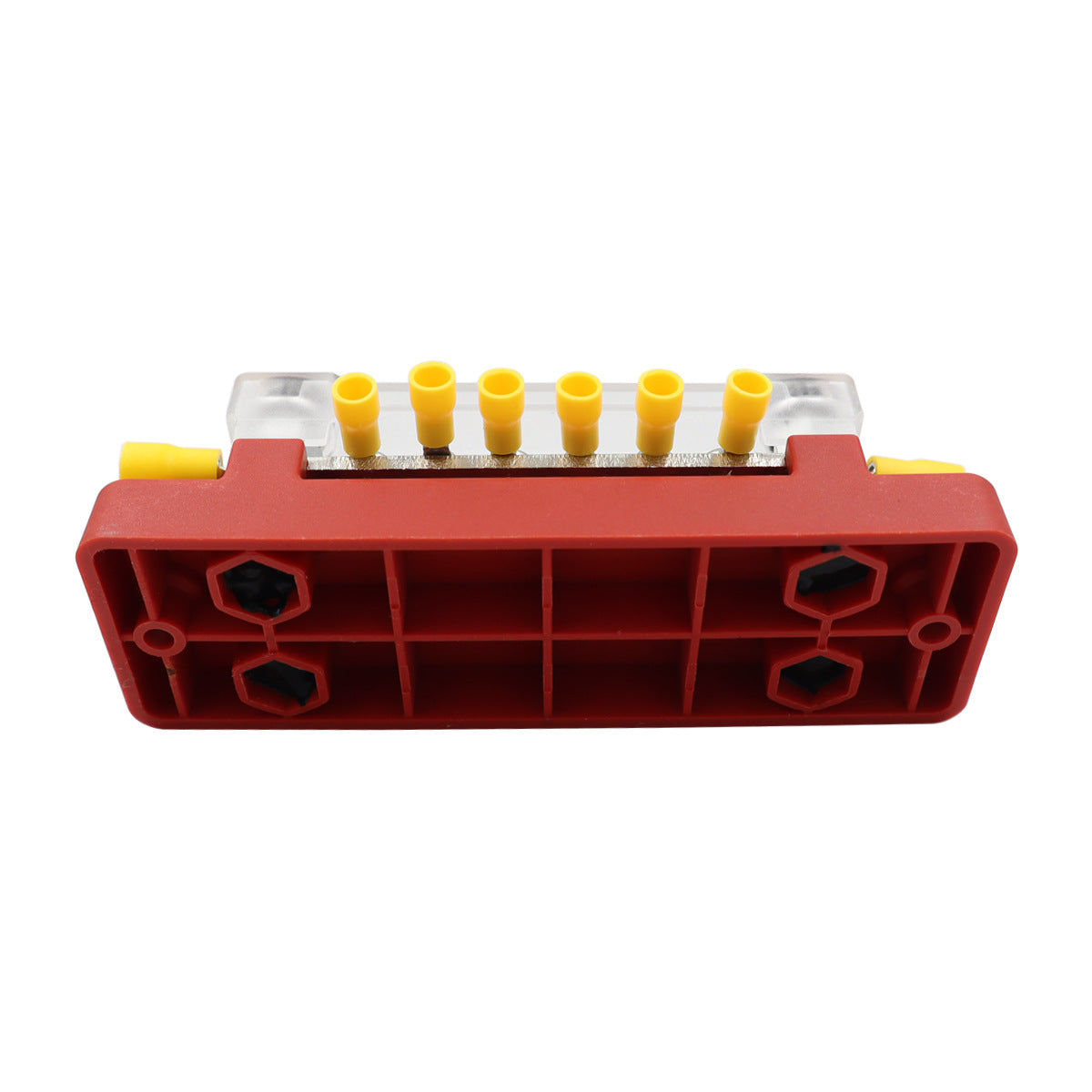 150A 6-terminal double row bus bar junction block with M8 terminals for marine, RV and solar DC systems
