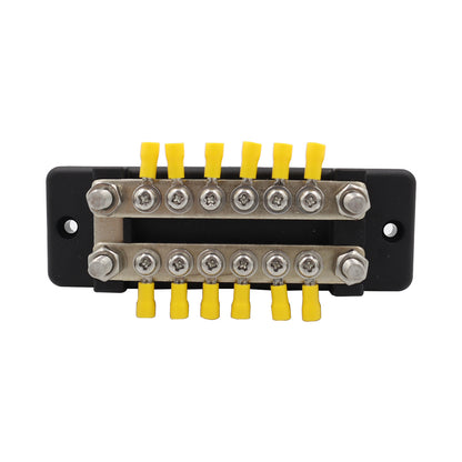 150A 6-terminal double row bus bar junction block with M8 terminals for marine, RV and solar DC systems