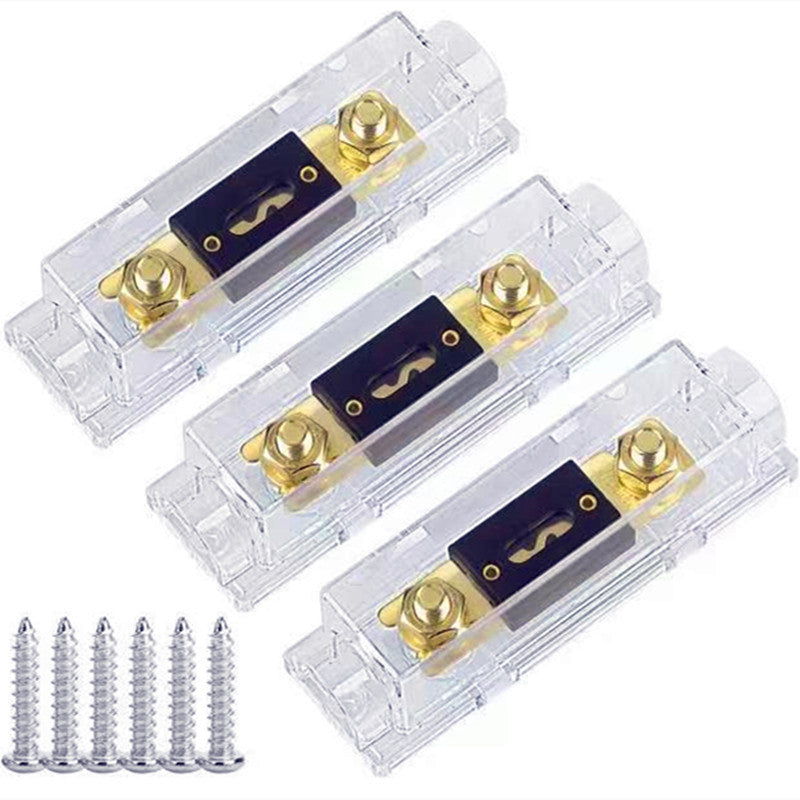 ANL fuse holder kit with marine-grade M8 stainless steel studs, clear acrylic body and insulating cover