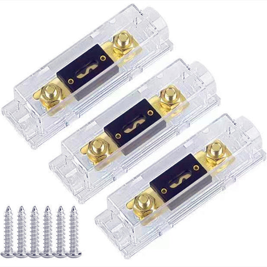 ANL fuse holder kit with marine-grade M8 stainless steel studs, clear acrylic body and insulating cover