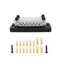 150A 6-terminal double row bus bar junction block with M8 terminals for marine, RV and solar DC systems